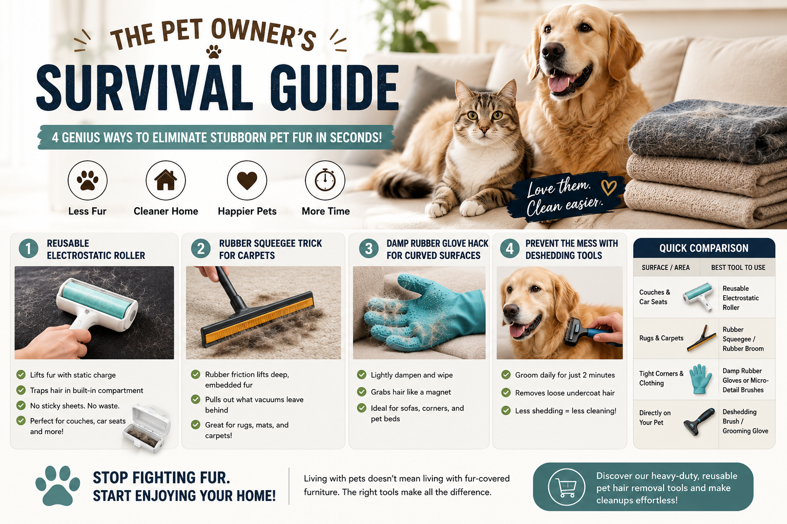 The Pet Owner’s Survival Guide: How to Get Rid of Stubborn Fur in Seconds