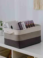 Storage Basket Fabric Sturdy Canvas Storage Bins Organizer - Image 2