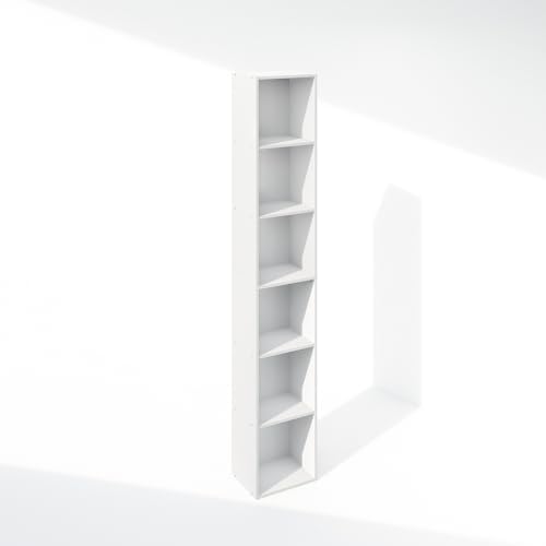 Furinno Cubicle 6-Tier Closet Organizers and Storage, Closet Organizer, Open Shelf Closet Storage, for Wardrobe, Bedroom, Living Room, White