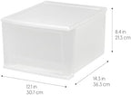 IRIS USA 4-Pack, 17 Qt. Medium Stacking Drawer Storage Organizer, White