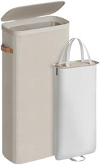 SONGMICS Laundry Basket, 65L Laundry Hamper with Lid, 1 Removable Liner Bag