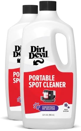 Dirt Devil Pet Portable Spot Cleaner Solution,32 oz.,Fresh Blossom Scent,Upholstery and Carpet Shampoo Solution,Eliminates Pet Messes and Odors,Pair Portable Spot Cleaners,(Pack of 2)