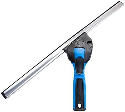 Unger Professional Connect and Clean 18” Swivel Window and Glass Cleaning Squeegee with EZ Change, Large Surfaces with Streak-Free Results, Swiveling Head for Corners and Edges, Rubber Replacement