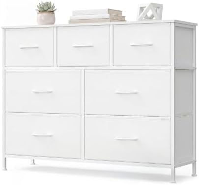 SONGMICS HOME 7 Drawer Dresser for Bedroom, Fabric Chest of Drawers