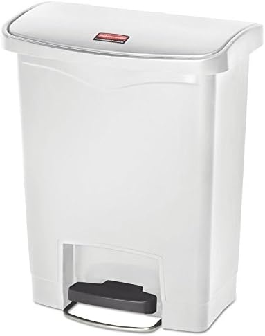 Rubbermaid Commercial Products Streamline Step-On Can, White, 8-Gallon