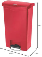 Rubbermaid Commercial Products Streamline Step-On Can, Red, 13-Gallon
