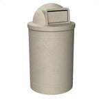 55 Gallon Circle 100% Recycled Plastic Heavy Duty Outdoor Trash Can by SturdyEssentials