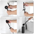 Square Toilet Brush with Holder, Stainless Steel Toilet Bowl Brush and Holder - Image 4