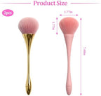2Pcs Nail Dust Brush Cleaner,Large Makeup Brush Blush Brush Manicure Clean Up Tool,Soft Nail Art Dust Cleaner Brush for Acrylic Application and Makeup - Image 2