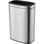 Global Industrial 10-1/2 Gallon Stainless Steel Slim Open Top Receptacle - Image 2