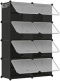 SONGMICS Shoe Rack, 8-Tier with Doors, 32-Pair Storage Cabinet