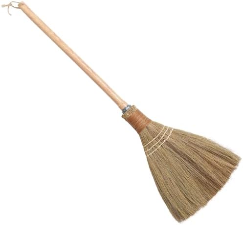 Small Natural Whisk Sweeping Hand Handle Broom - Vietnamese Straw Soft Broom for Cleaning - Decoration Items - Indoor - Outdoor - 9.84'' Width, 27.55" Length