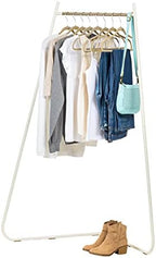 IRIS USA Corner Clothes Rack, Space Saving, White