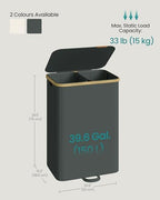 SONGMICS Laundry Hamper with Lid, 150L Laundry Basket，2 Compartments