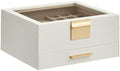 SONGMICS Jewelry Box Organizer, 2-Layer Storage with 1 Drawers, Glass Lid