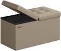 SONGMICS 30 Inches Folding Storage Ottoman Bench with Flipping Lid