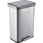 Global Industrial 12 Gallon Stainless Steel Trash Can, Rectangular Step-On - Image 6