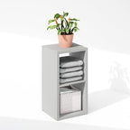 Furinno Cubic Extra Thick 2-Cube Closet Organizers and Storage, Light Grey