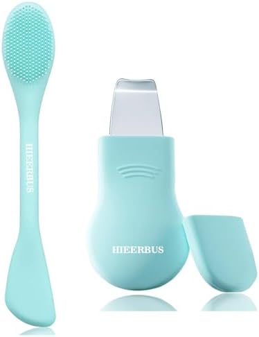 Blackhead Remover Tool,Black Head Remover for Face Nose-2 in 1 Pore Cleaning Brush Face Scrubber Skin Care Scraper Mask Applicator Spatula for Men Women Pore Cleansing (Blue) by HieerBus