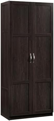 Sauder Storage Cabinet/ Pantry cabinets, 29.61 " x D: 16.02 " x H: 71.50", Cinnamon Cherry finish