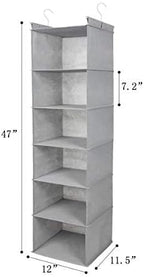 MAX Houser 6 Tier Shelf Hanging Closet Organizer, Closet Hanging Shelf - Image 3