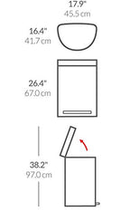 simplehuman 60 Liter Semi-Round Hands-Free Kitchen Step Stainless Steel Trash - Image 6