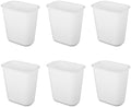 Sterilite 5.5 Gallon Open Rectangular Wastebasket, White, 6 Pack