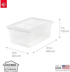 IRIS USA 12-Pack 19 Qt Storage Bins with Lids, Clear, Stackable