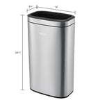 Global Industrial 8 Gallon Stainless Steel Slim Open Top Receptacle - Image 6