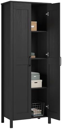 Sauder Select Two-Door Storage Cabinet, Versatile Home Storage Solution, Raven Oak Finish