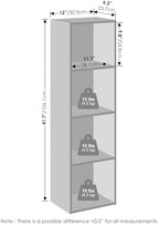 Furinno Reed Closet Organizers and Storage, 4-Tier Closet Organizer, Open Shelf Closet Storage, for Wardrobe, Bedroom, Living Room, White