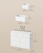 SONGMICS HOME 7 Drawer Dresser for Bedroom, Fabric Chest of Drawers