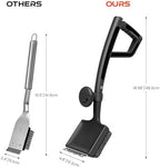 4-in-1 Bristle-Free Grill Brush — 18.8" Steam Grill Cleaner with Replaceable Head, Scraper & Bottle Opener, Long Non-Slip Heat-Resistant Handle