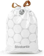 Brabantia PerfectFit Trash Bags (Size X/2.6-3.2 Gal) Thick Plastic Trash Can Liners with Drawstring Handles (200 Bags)