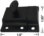 QCAA Oval Turn Cabinet Latch, for Cupboard & Other Furniture, Matte Black - Image 3