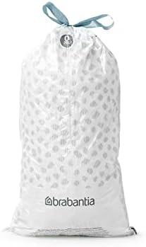 Brabantia PerfectFit Trash Bags (Size O/8 Gal) Thick Plastic Trash Can Liners with Drawstring Handles (120 Bags)