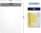happimess 20-Count Lemon 8 Gal Drawstring Trash Bags, White, Pack of 4