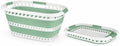 Laundry 360 Collapsible Laundry Basket | Portable | Space Saver Storage | Hold 2 Loads | Store Under the Bed or Closet | Good for Kids | Dorm | Bedroom | Large | White/Sage