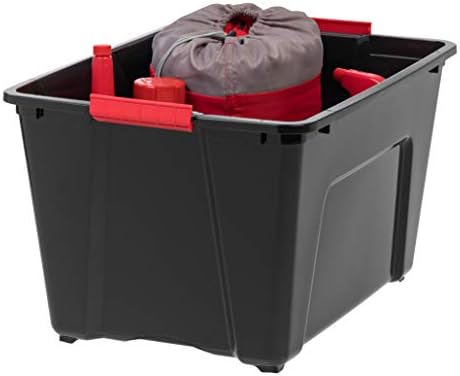 IRIS USA 4-Pack 54 Quart Storage Bins with Lids, Black