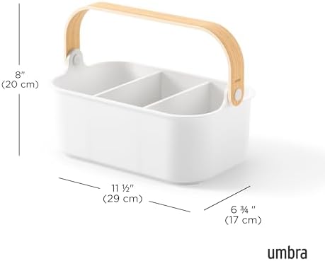 Umbra Bellwood Stackable Bins, Medium, 11x7-Inch, White/Natural