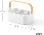 Umbra Bellwood Stackable Bins, Medium, 11x7-Inch, White/Natural