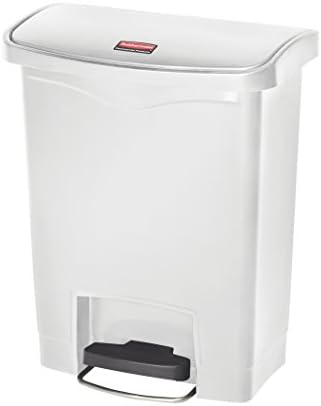 Rubbermaid Commercial Products Streamline Step-On Can, White, 8-Gallon