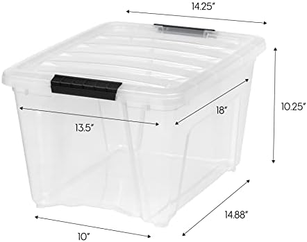IRIS USA 6-Pack 32 Quart Storage Bins with Lids, Clear