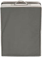 Household Essentials Large Square Storage Box with Lid with Breathable Poly‑Cotton Canvas and Reinforced Sides, Gray Finish, Set of 2