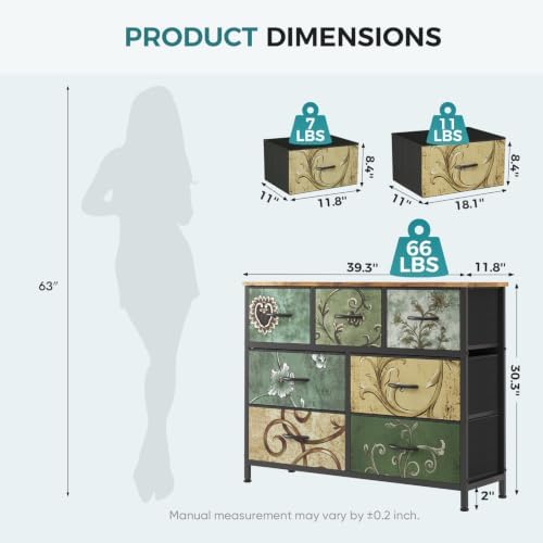 OLIXIS 7 Drawer Fabric Dresser, Storage Tower for Bedroom and Closet