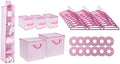 Delta Children Nursery Storage 48 Piece Set - Easy Storage/Organization Solution - Keeps Bedroom, Nursery & Closet Clean, Barely Pink