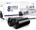 FORID Black Small Trash Bags, 8 Gallon Garbage Bags, Wastebasket Bin Liners 110 Count Plastic Trash Bags for Bathroom Bedroom Office Garbage Can 15 Liters - Durable & Thick Trash Bag