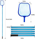 Swimming Pool Skimmer Net Basket with Long Aluminum Pole Extend 7.58 FT Fine Mesh Rake Netting for Cleaning Swimming Pool Spa Pond Leaf Debris - Image 2