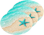 Starfish Waves Summer Dish Scrub Sponges Kitchen Beach Scene Non Scratch Reusable Compressed Cellulose Sponge Hanging for Household Cleaning Washing Dishes Pots and Pans 3 Pack by KOCOART