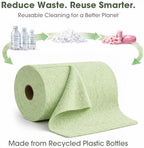 Microfiber Cleaning Cloth Roll - 100 Pack Tear Away Microfiber Paper Towels, Reusable, Washable, Scratch-Free, Kitchen Towels for Car, Home, Kitchen, Glass, Dishes(Bean Green)